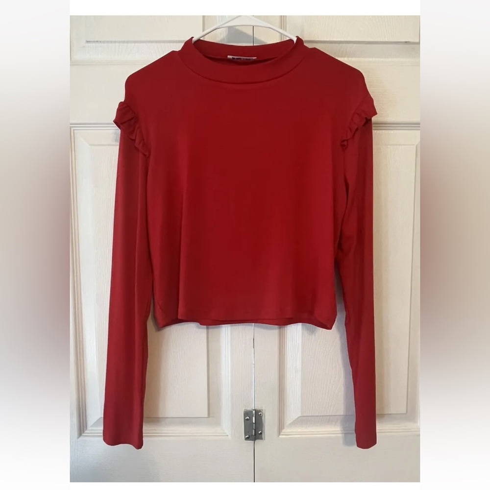 Dirass Long Sleeve Crop Top Blouse Size XL